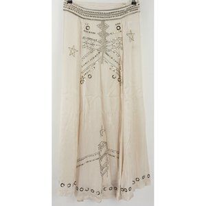 New Nonsense Size 36 Ivory Satin Sequin Maxi Skirt